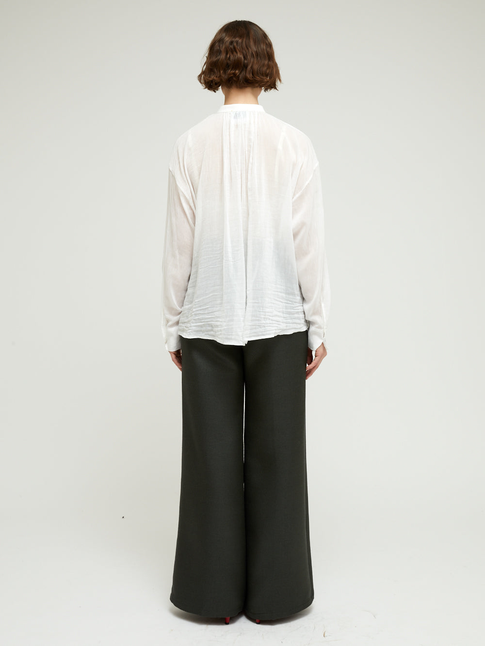 WHITE RHINESTONE BOHEMIAN VOILE SHIRT