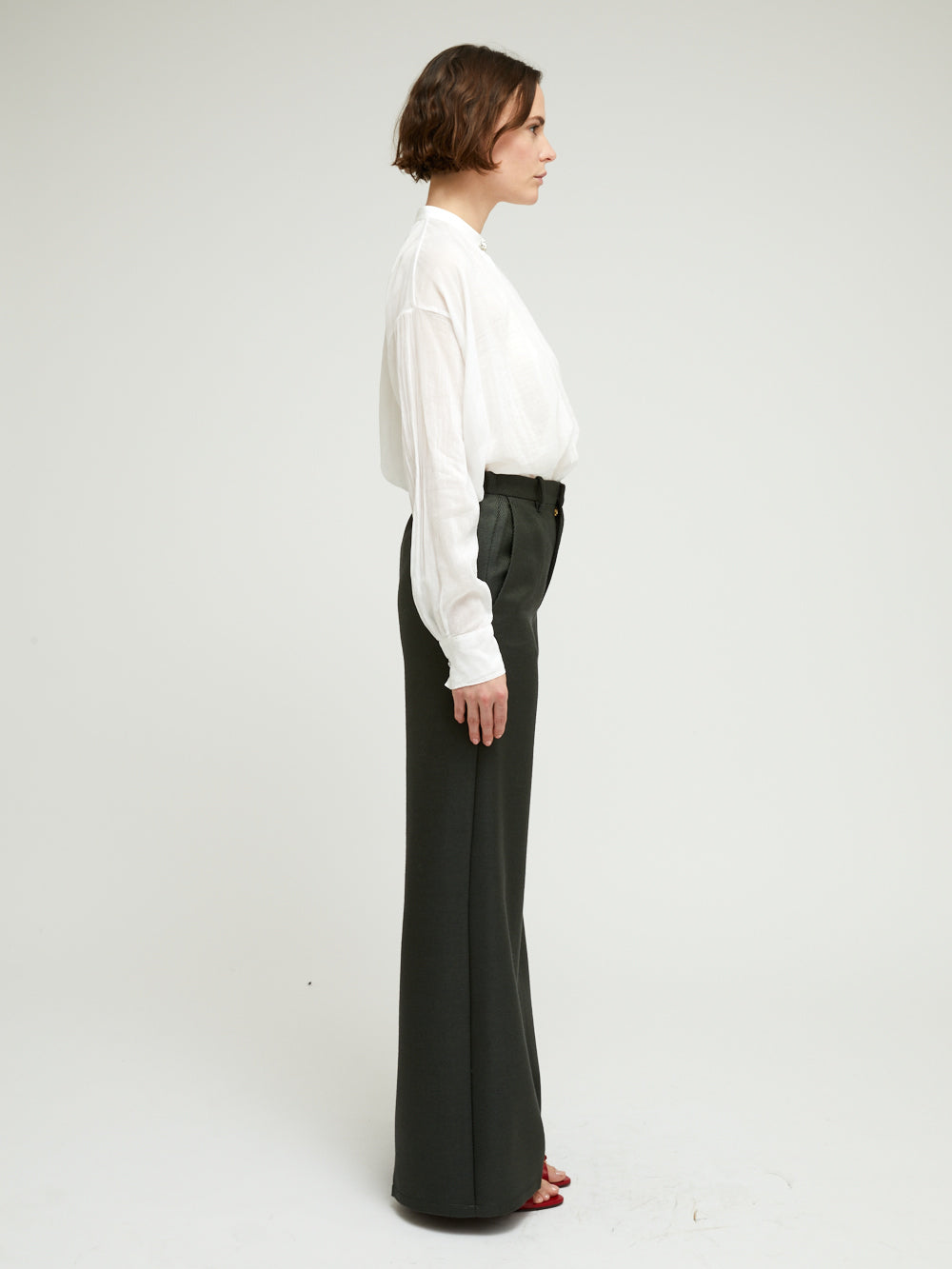 WHITE RHINESTONE BOHEMIAN VOILE SHIRT
