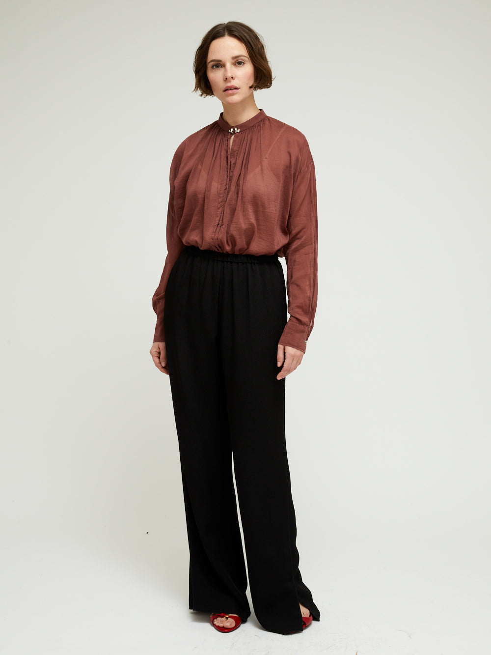 PANTALON SABLÉ NOIR