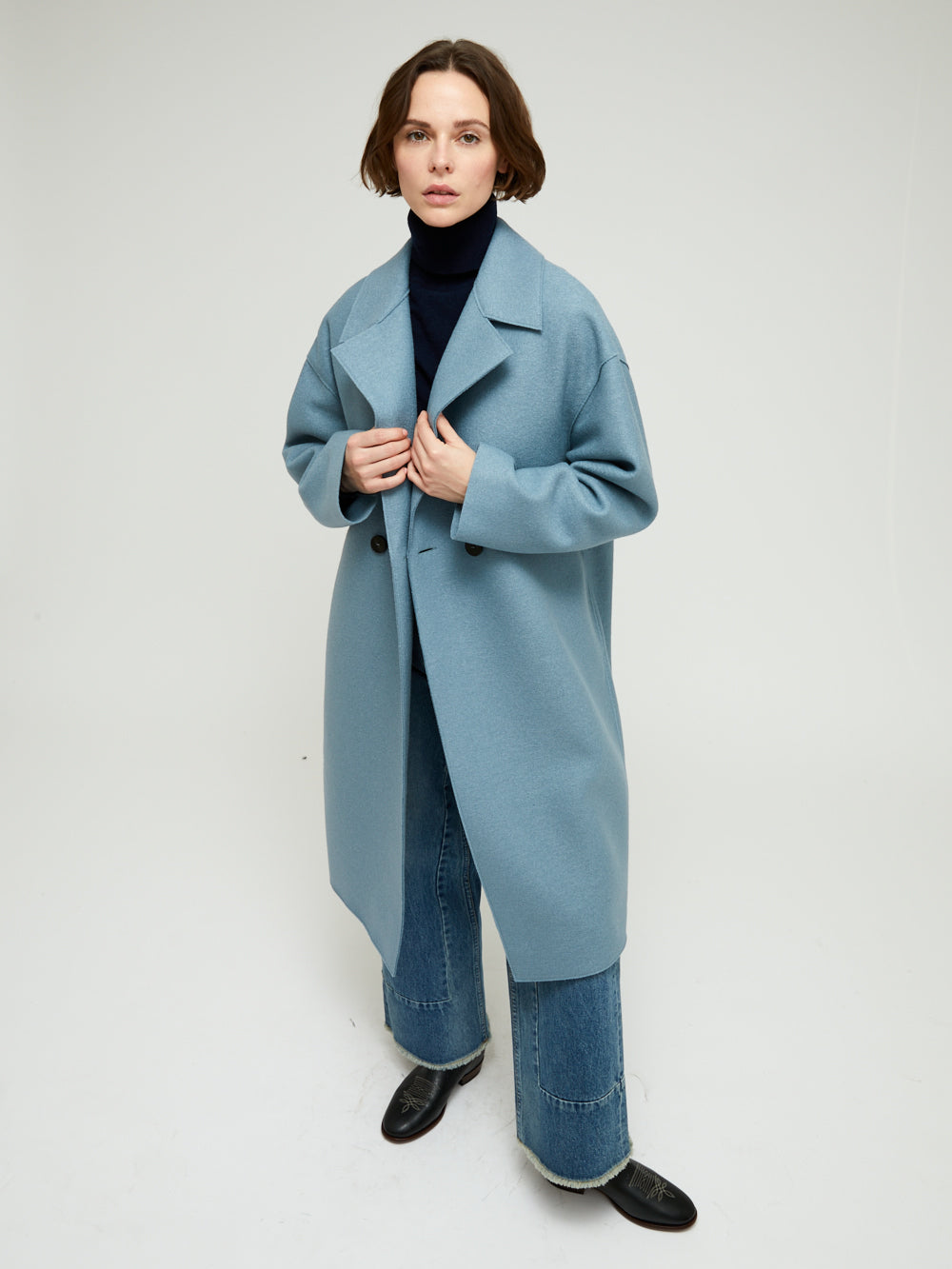 MANTEAU DROPPED SHOULDER MINERAL GREY