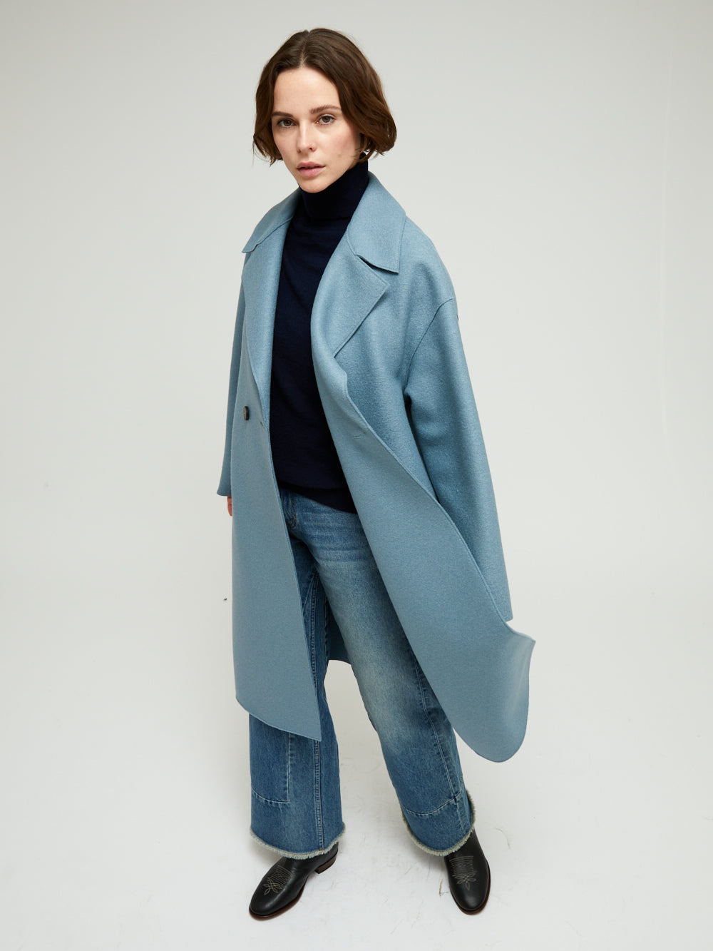 MANTEAU DROPPED SHOULDER MINERAL GREY
