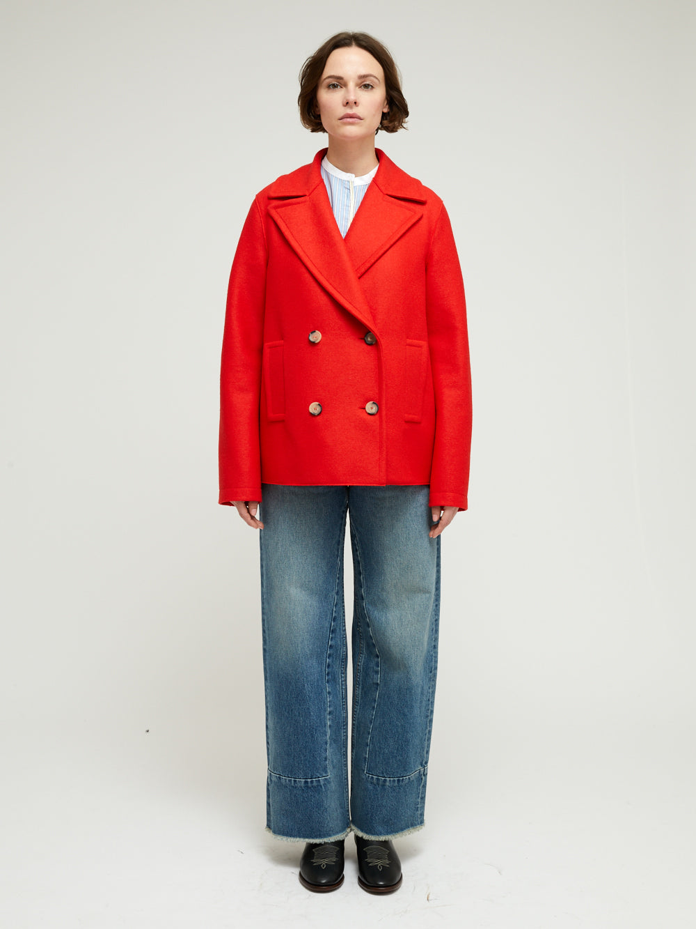 LIGHT PRESSED WOOL RED PEACOCK