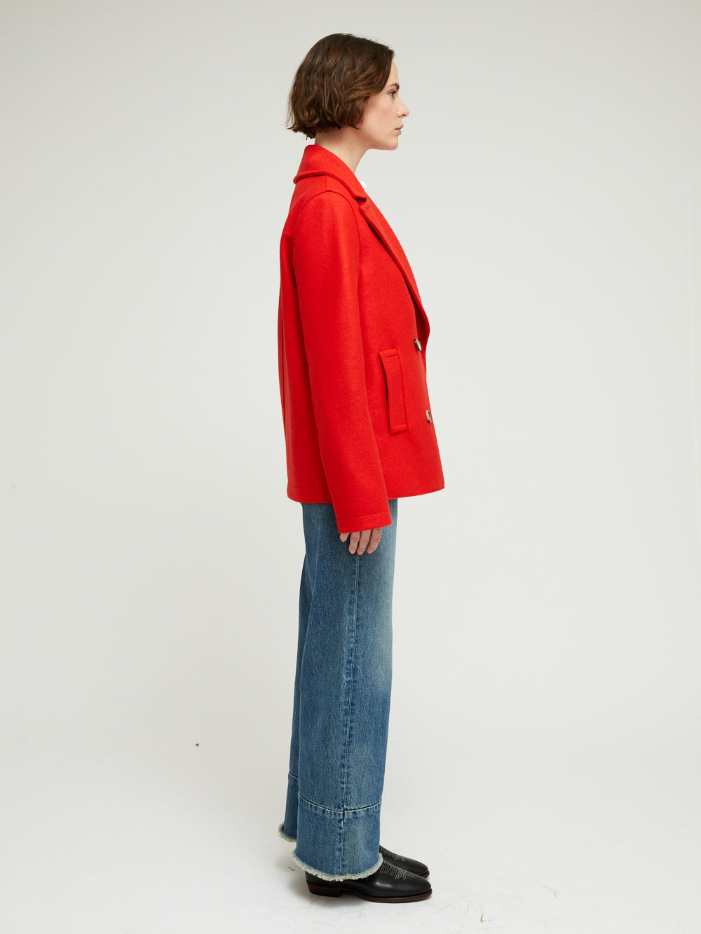 LIGHT PRESSED WOOL RED PEACOCK