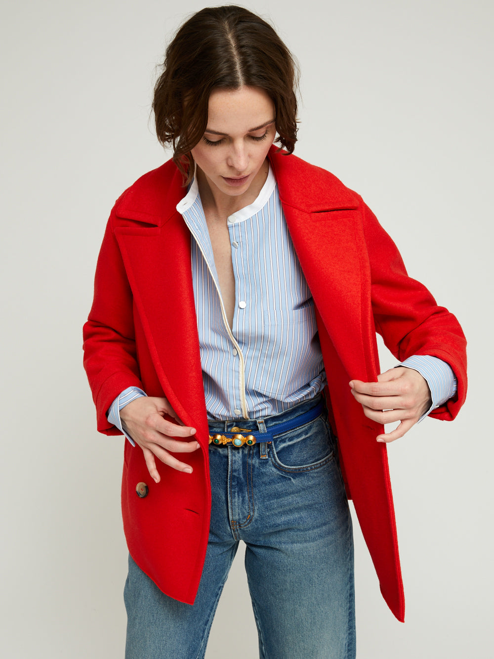 LIGHT PRESSED WOOL RED PEACOCK