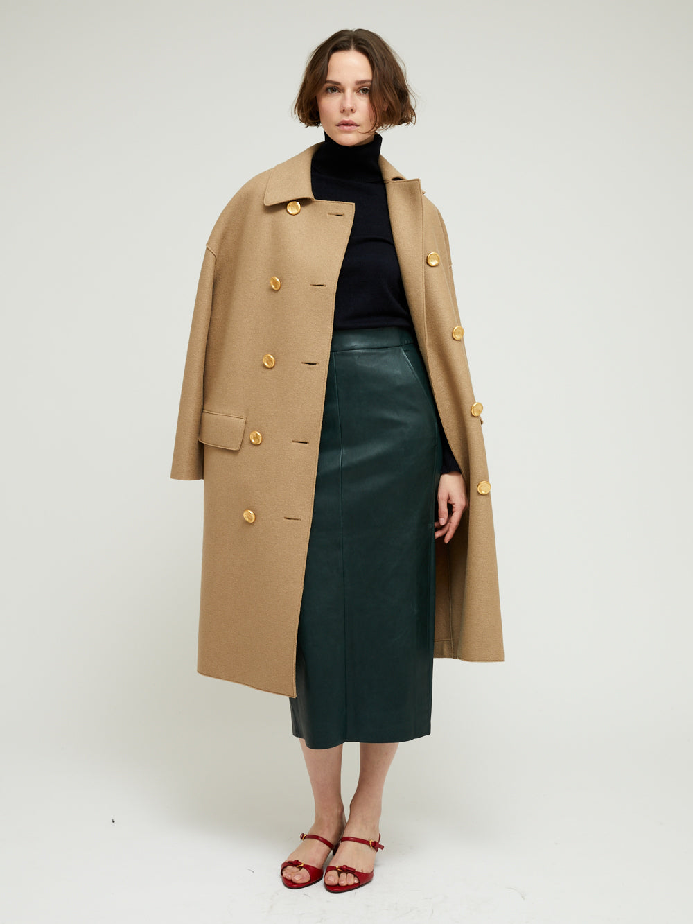 MAC PRESSED WOOL TAN COAT