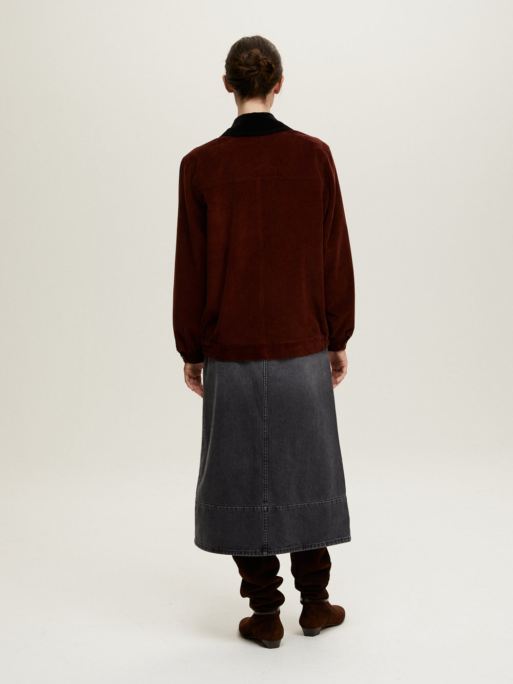 BOMBER CLEO VELOURS PRUNE