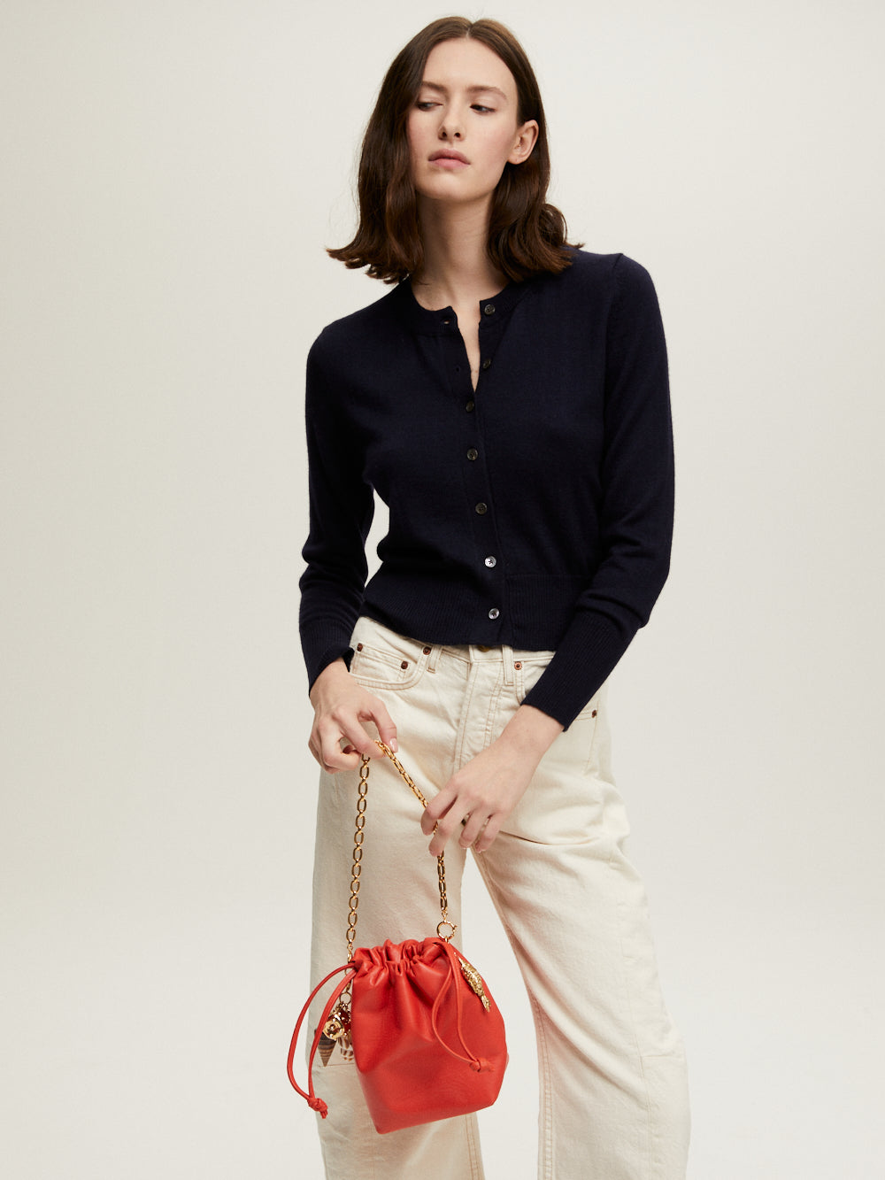 INAYA CORAL LEATHER BAG