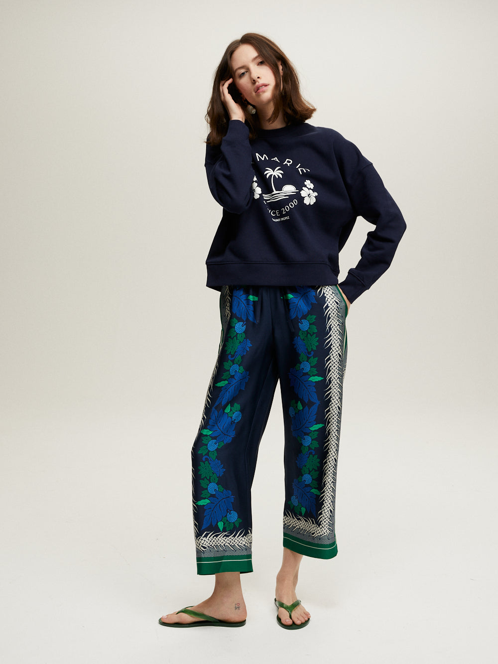 PANTALON LAMOUR BLEU & VERT