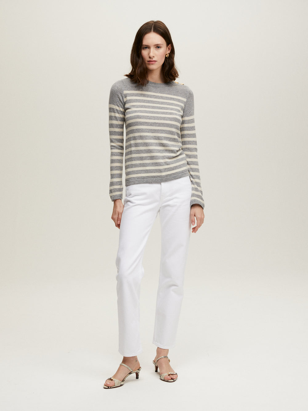 THEO GREY STRIPED SWEATER