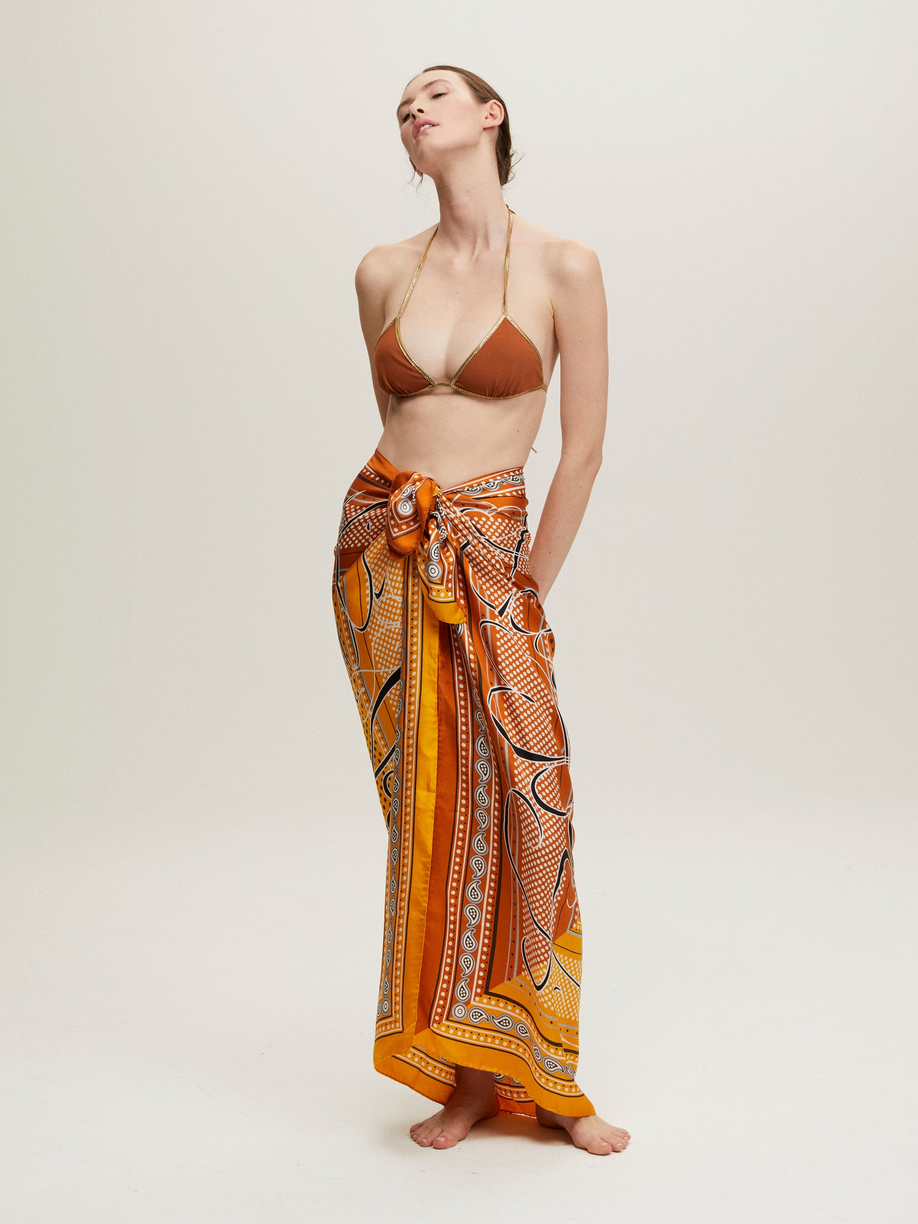 KUCIN ORANGE & BROWN SKIRT