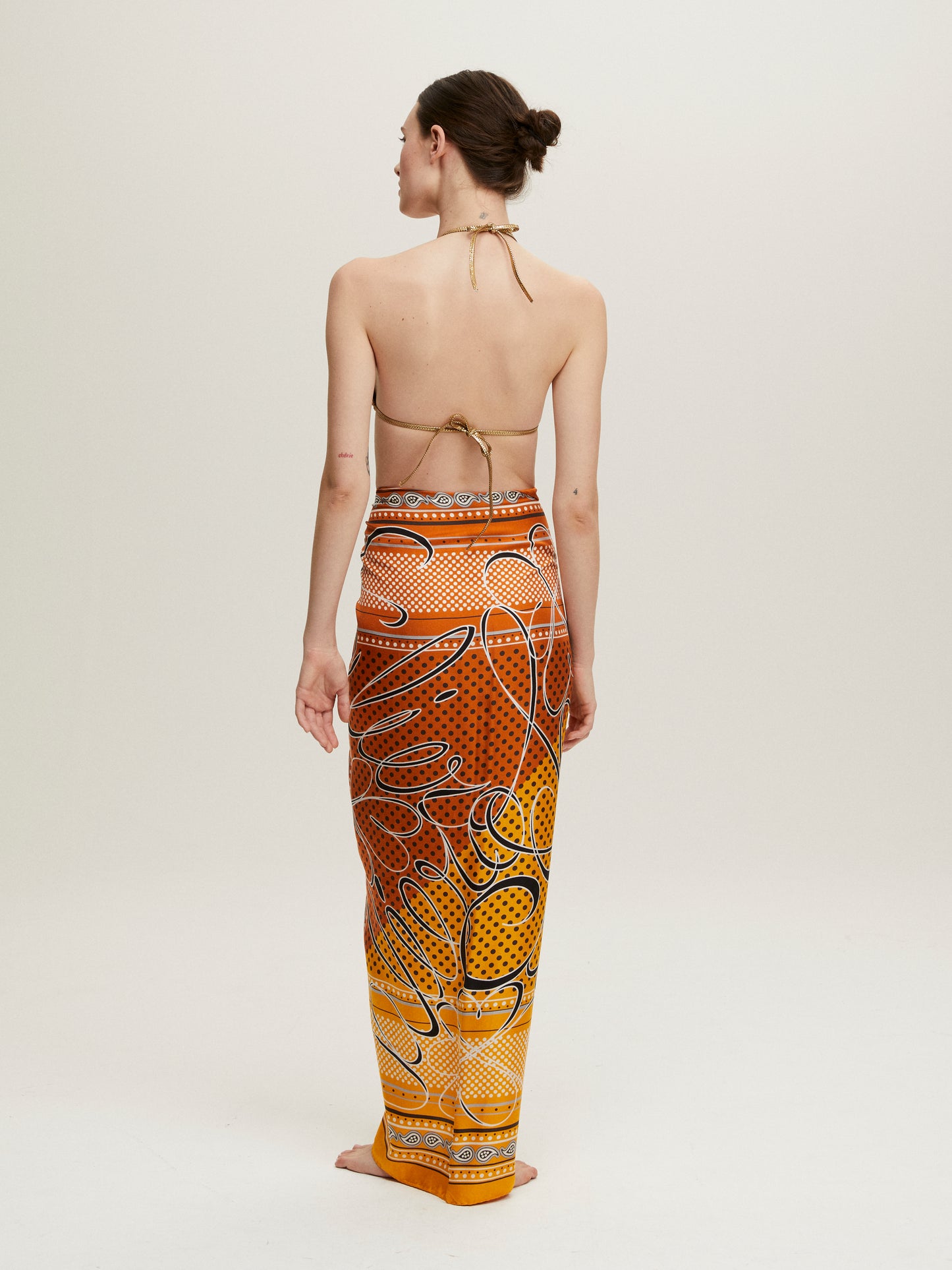 KUCIN ORANGE & BROWN SKIRT