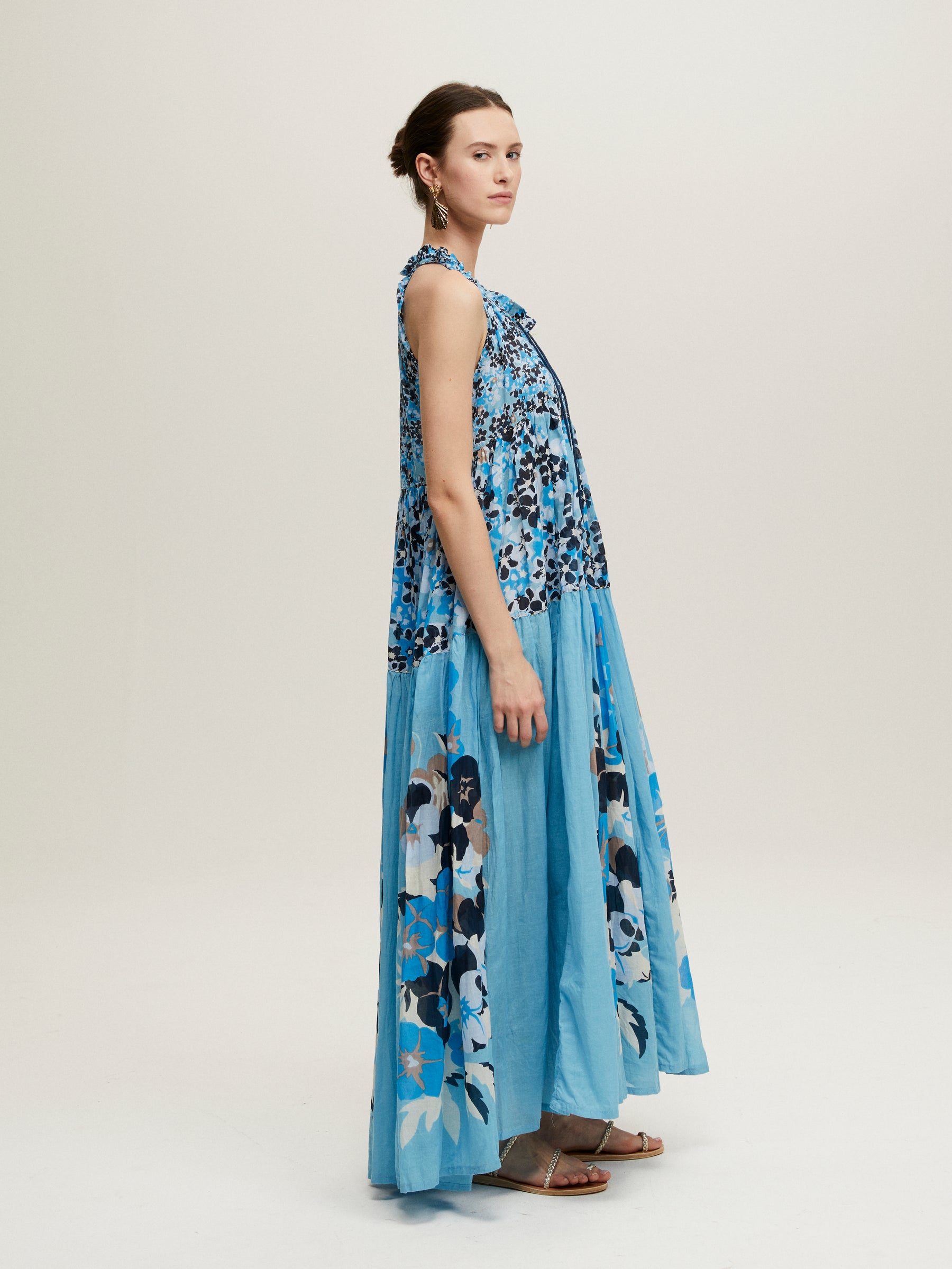 HIPPY PISCINABASE FLOWER MAXI DRESS