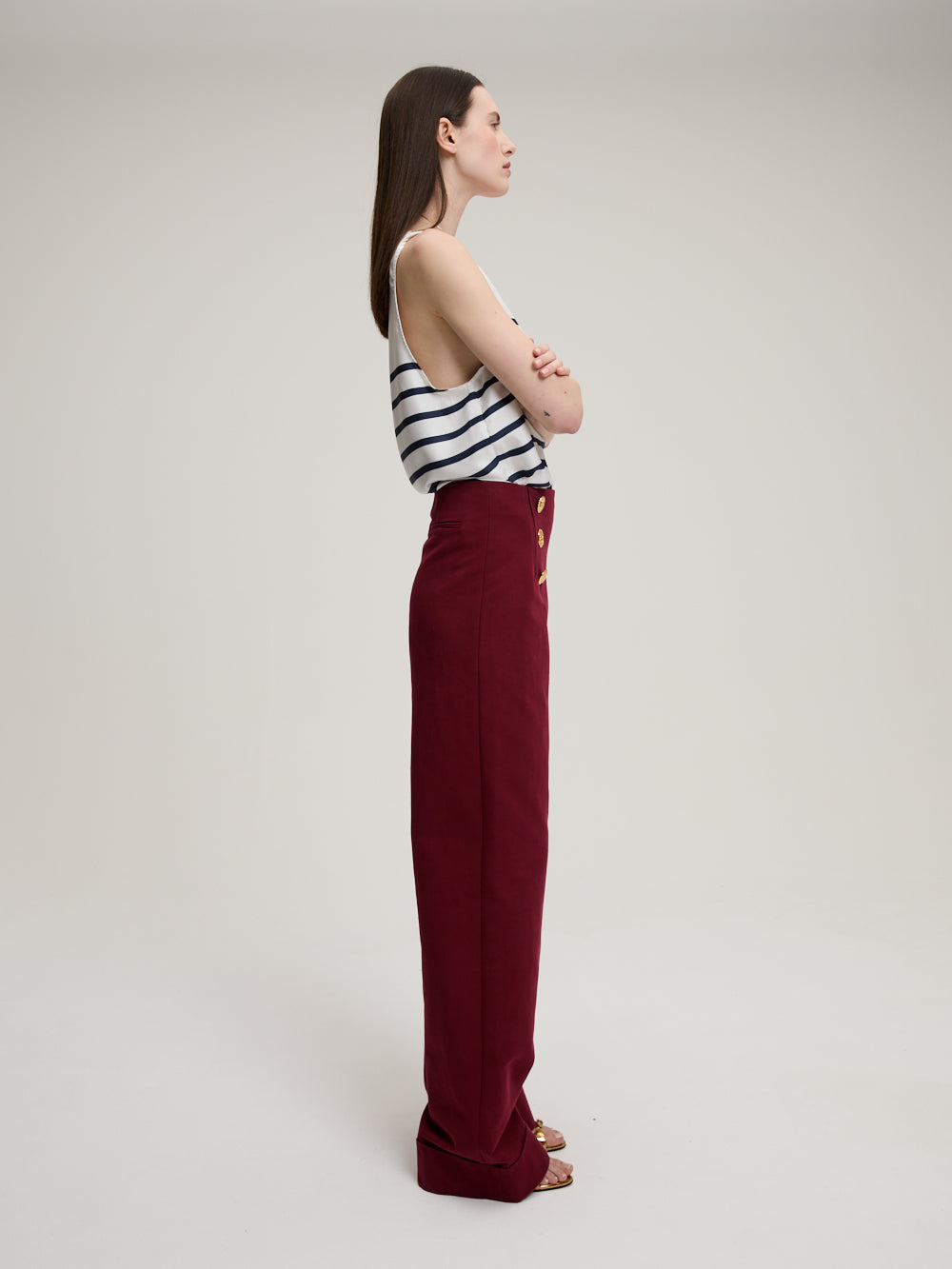 TOP POPPY RAYURES NAVY