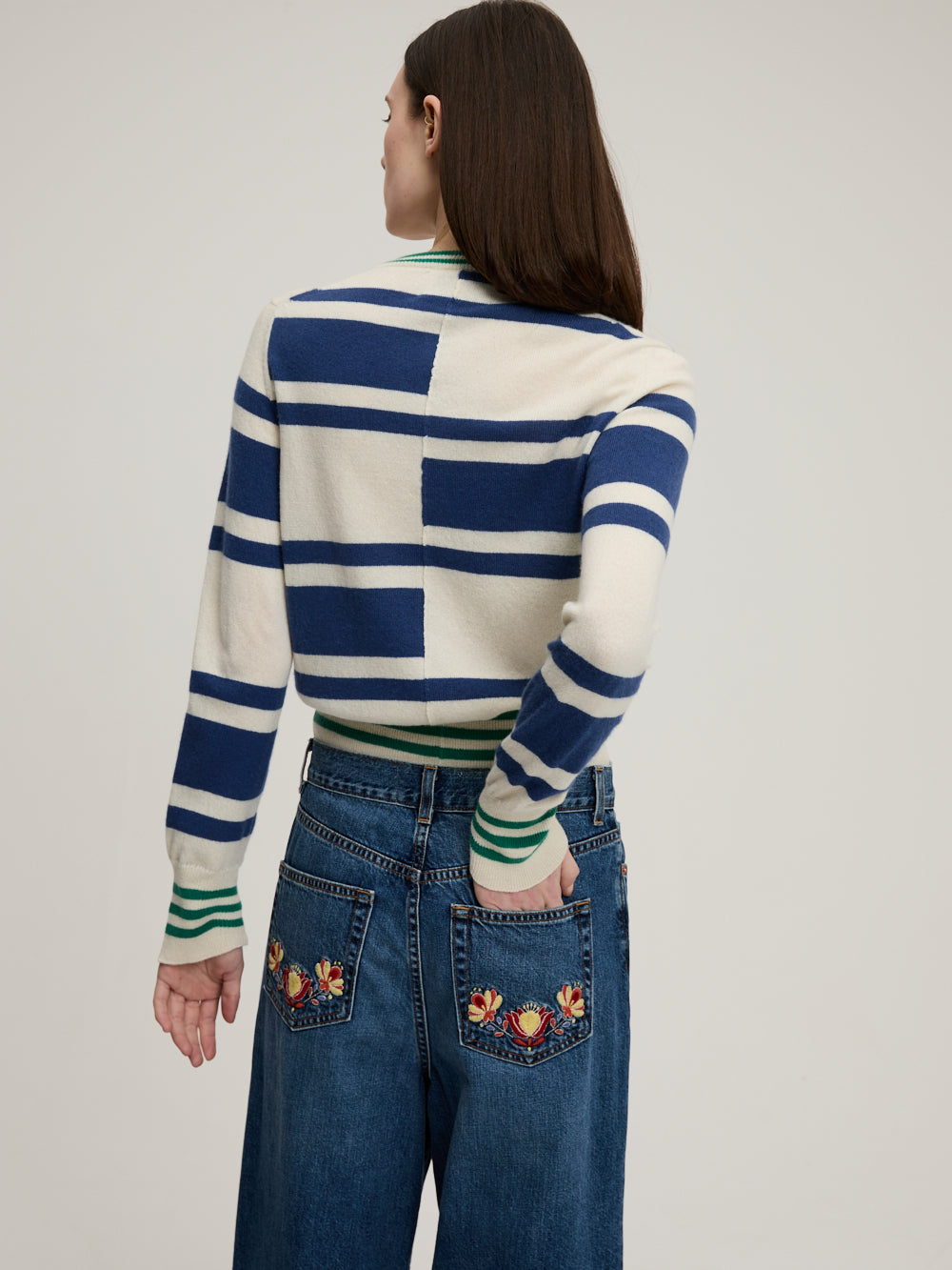 CARDIGAN DÉCALÉ BLEU