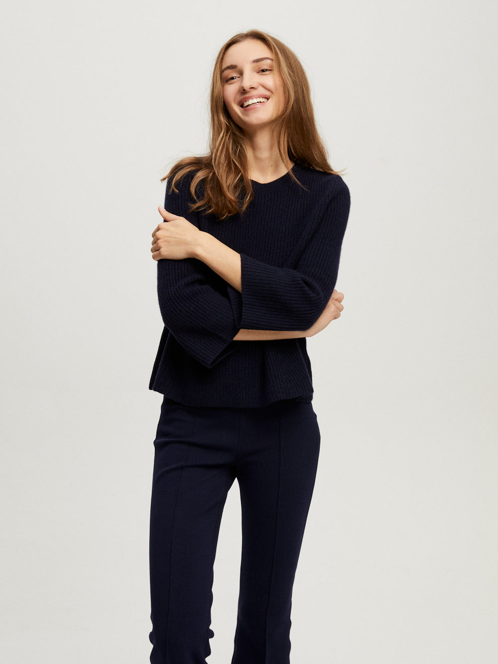 SWEATER FLARE NERO NAVY
