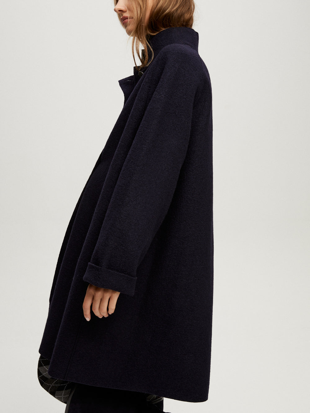 MANTEAU CAPE RAGLAN BLEU MARINE