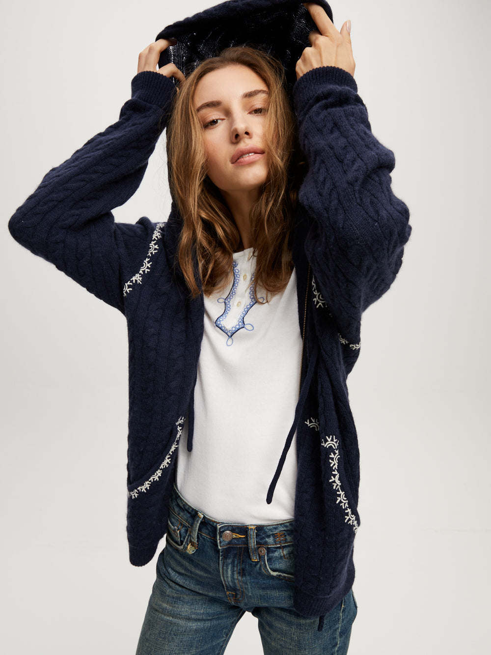 GILET CAPUCHE AMA NAVY