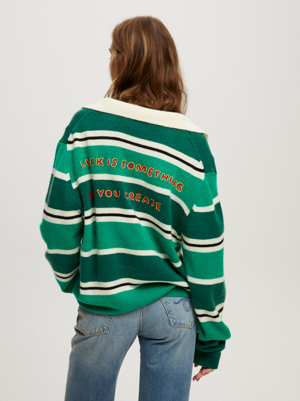 GREEN POLO SWEATER