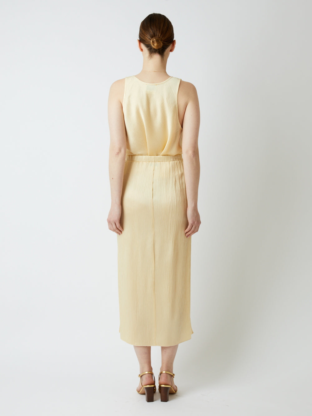 HONEY CREPON VISCOSE SATIN SKIRT