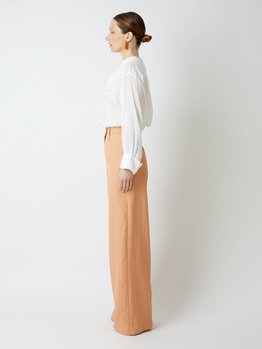 HIGH WAIST STRAIGHT TWILL PANTS