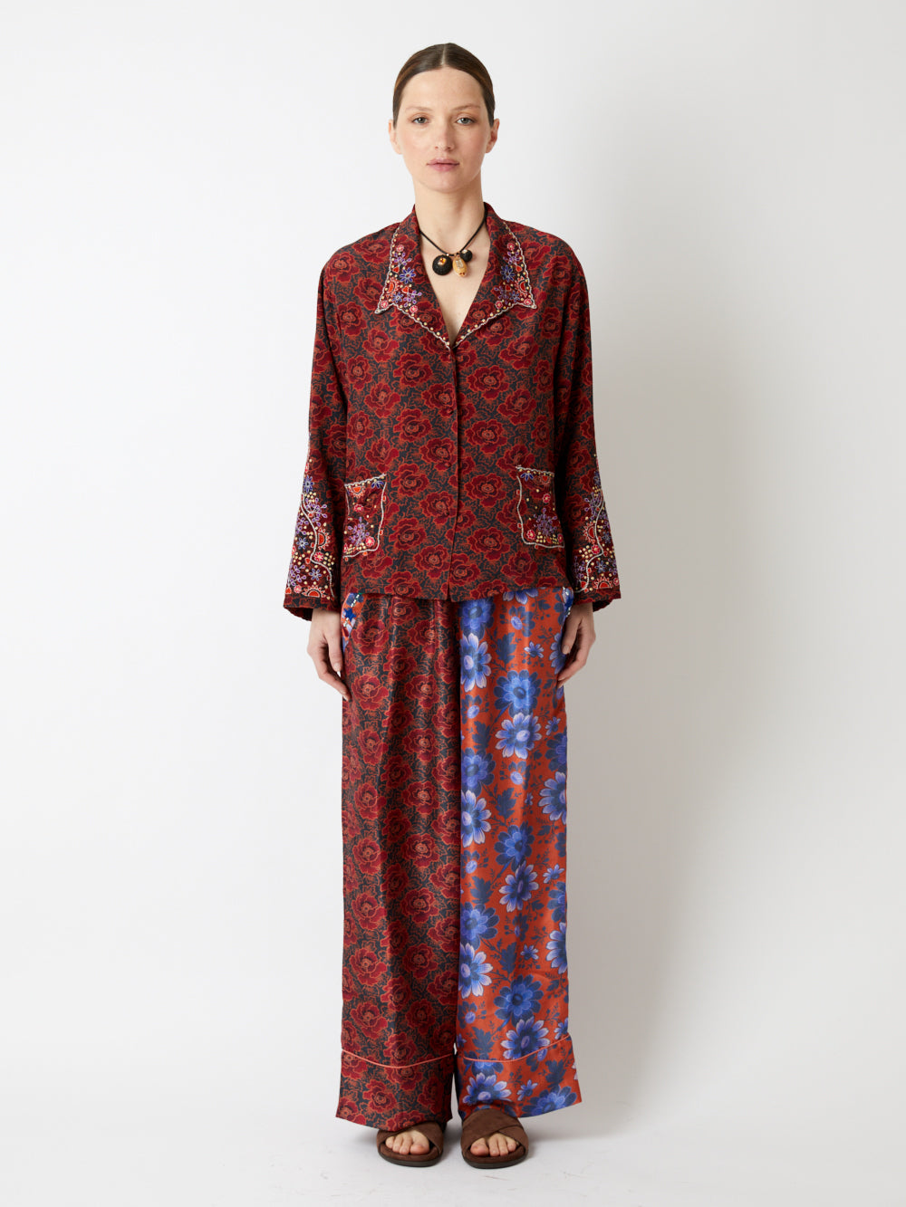 BLACK RED LINGE SHIRT