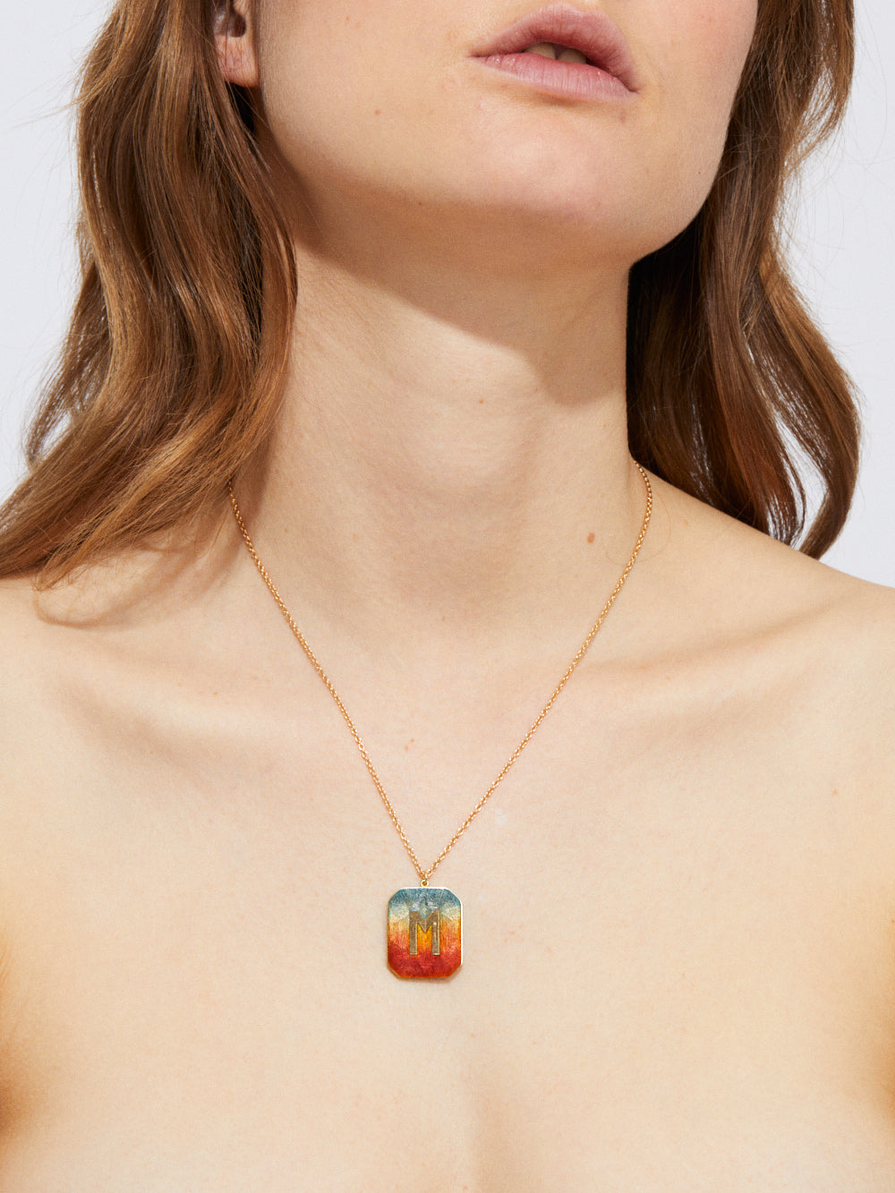 SUNSET ENAMEL ALPHABET NECKLACE M