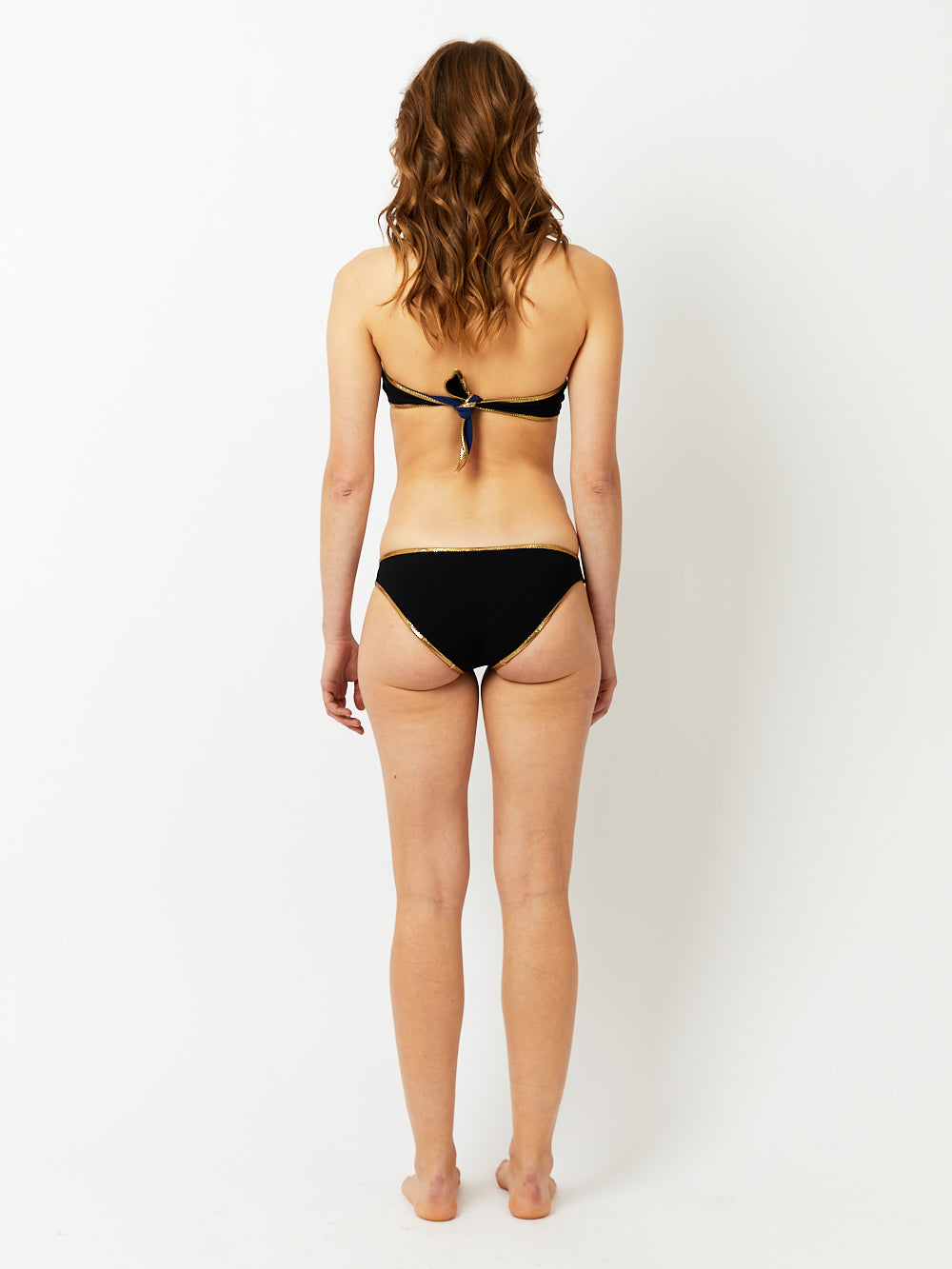 HAMPTON REVERSIBLE BANDEAU SWIMSUIT BLACK & NAVY BLUE