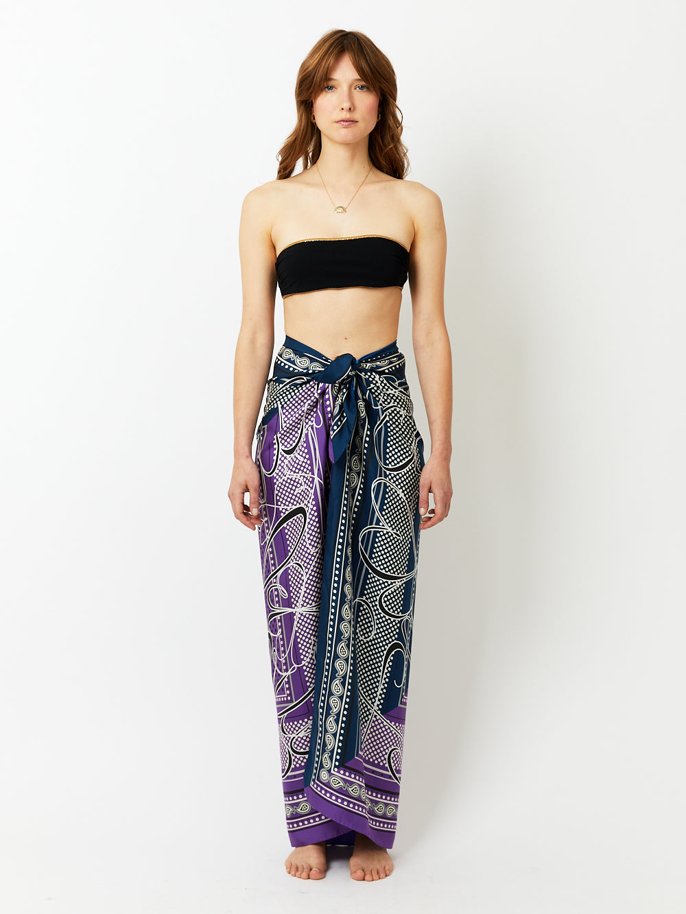 HAMPTON REVERSIBLE BANDEAU SWIMSUIT BLACK & NAVY BLUE