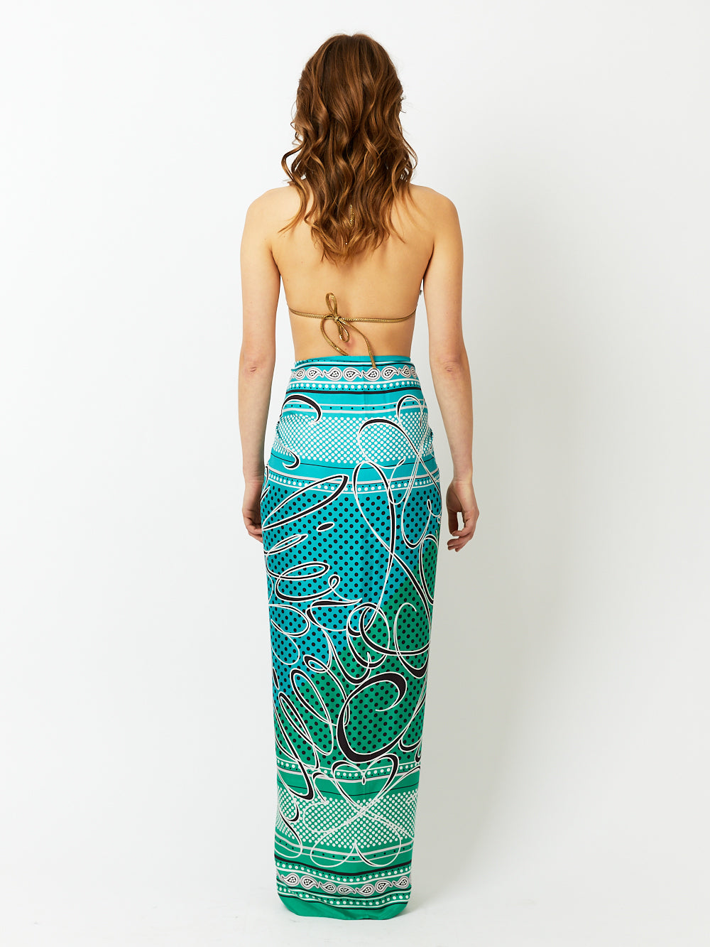 CIN SILK SKIRT TURQUOISE GREEN