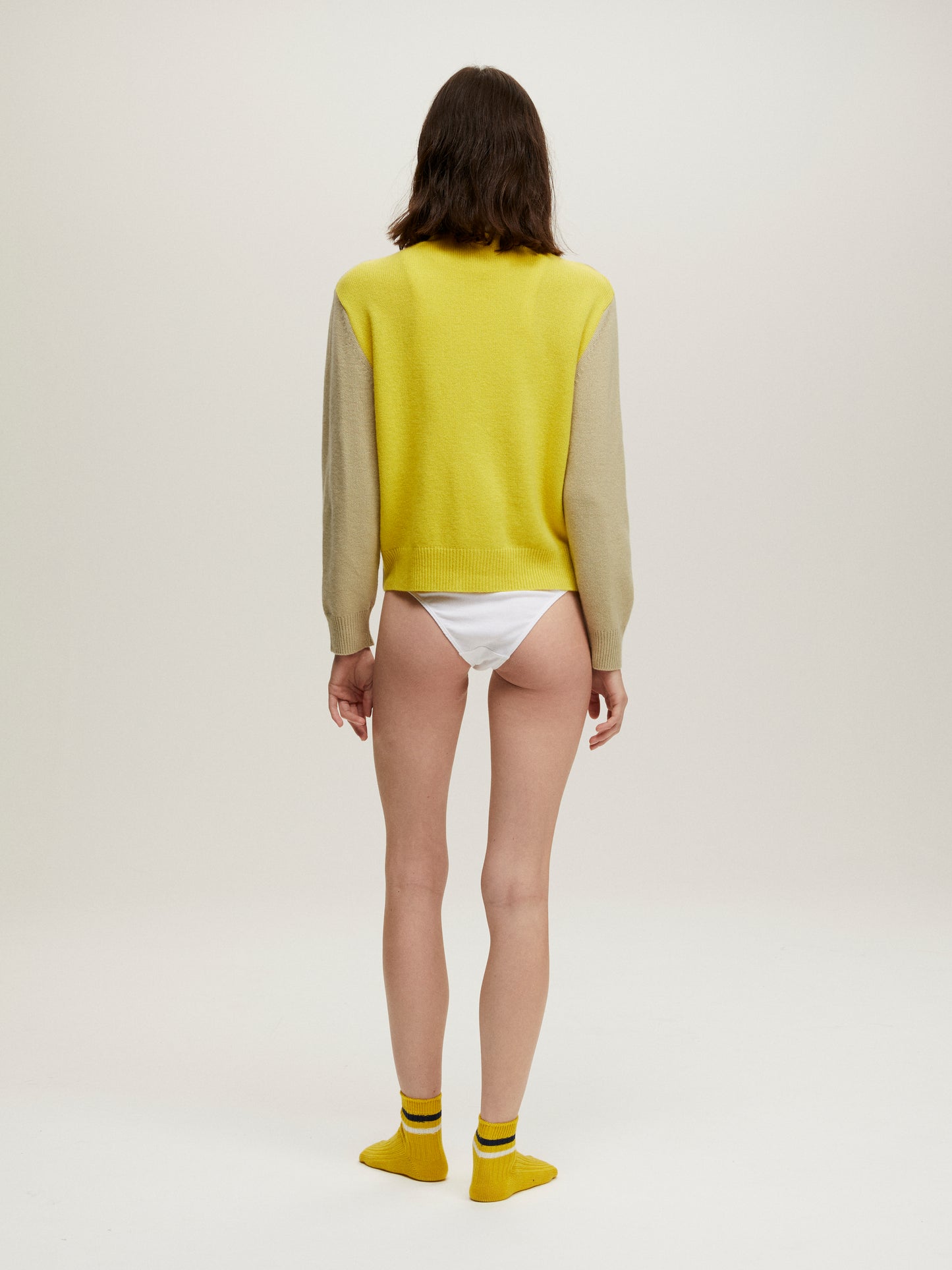 LOU BICOLOR CARDIGAN DUNE & SOLEIL