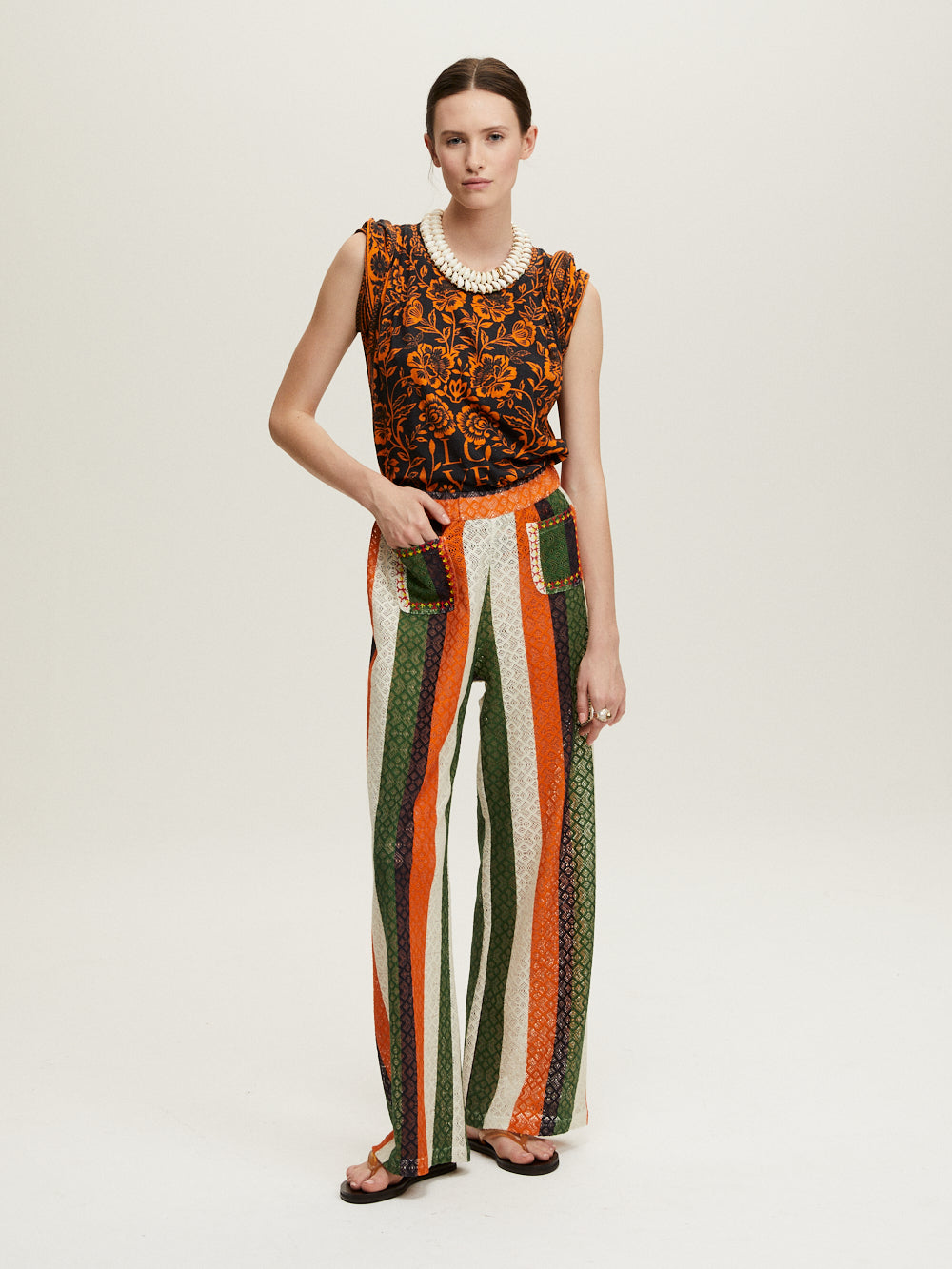 ORANGE & GREEN ZUMBA PANTS