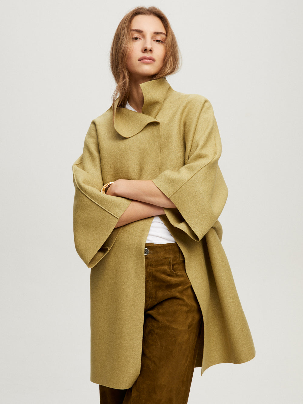 LIGHT OLIVE KIMONO COAT