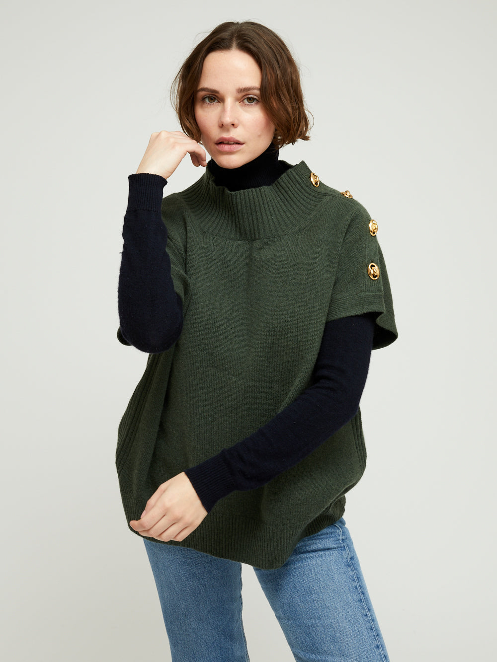 GREGOR MILITARY GREEN SWEATER