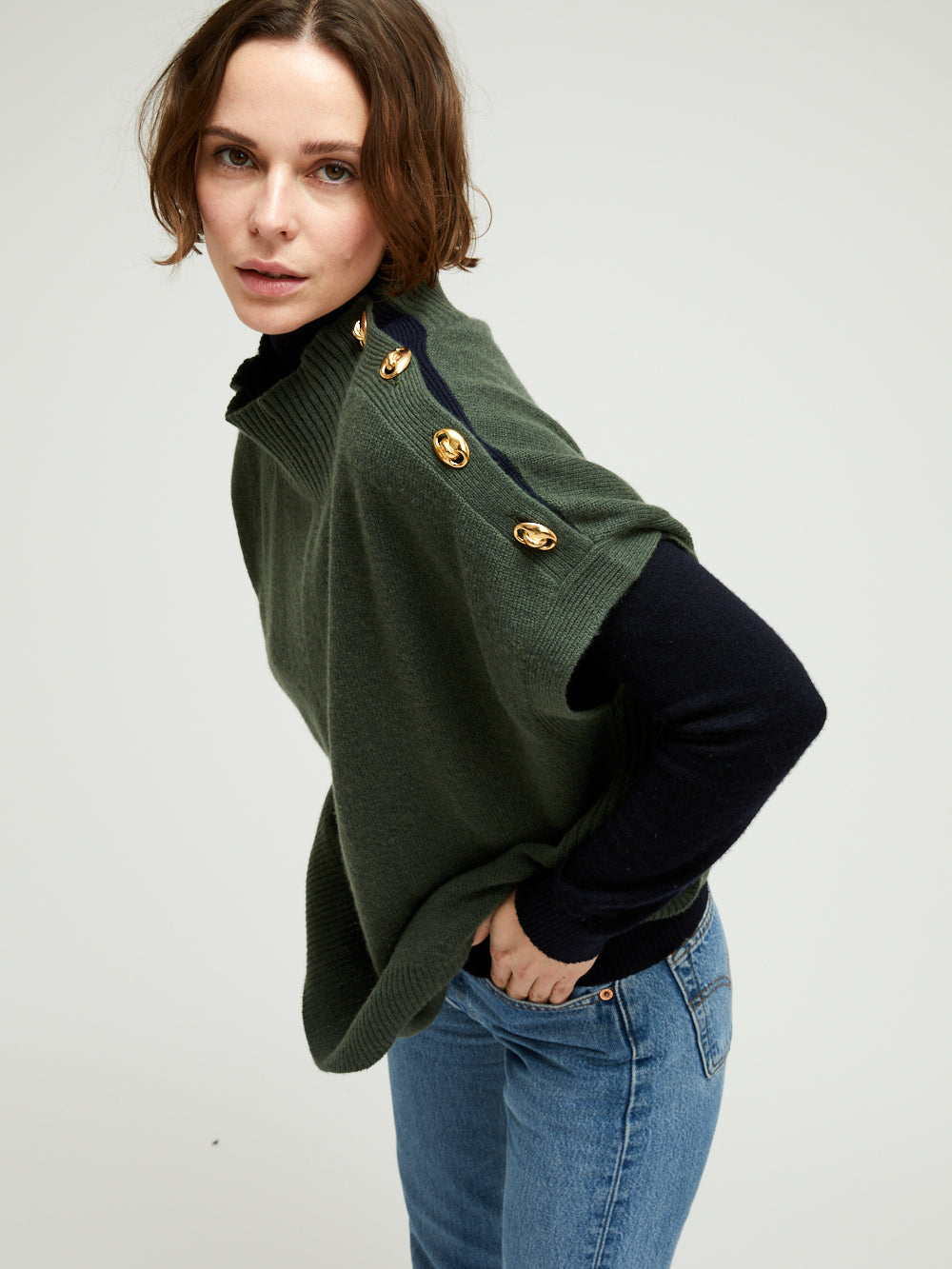 GREGOR MILITARY GREEN SWEATER