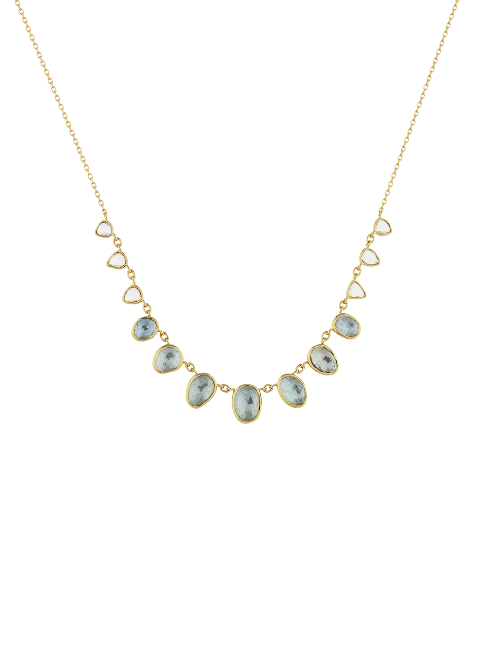 COLLIER AIGUE-MARINE ET DIAMANTS