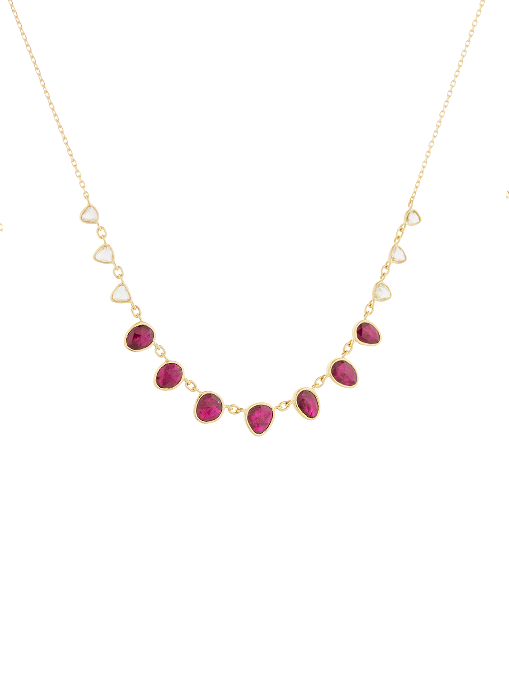 COLLIER RUBIS ET DIAMANTS ROSECUT