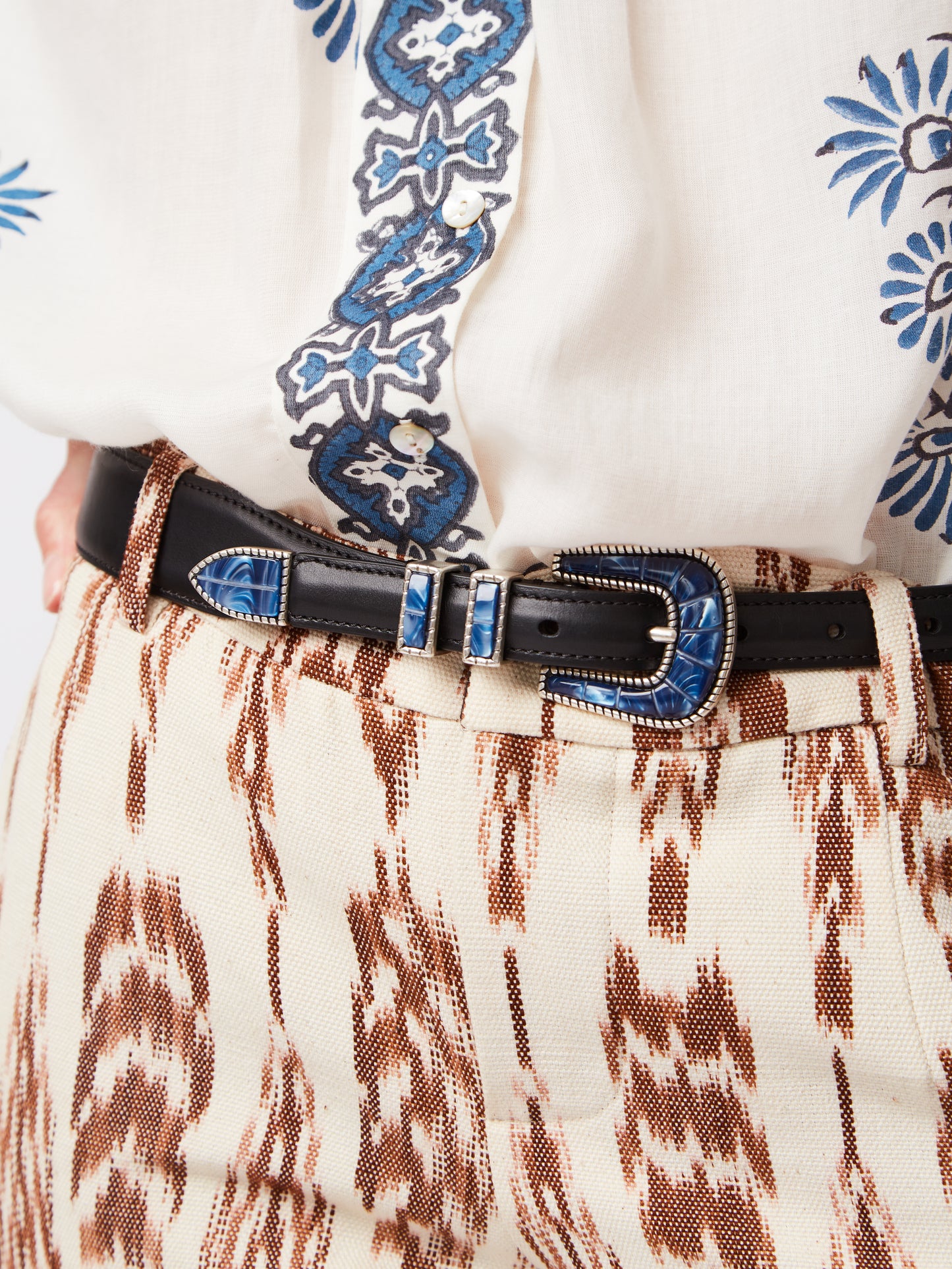 CEINTURE CRAZY BLEU & NOIR