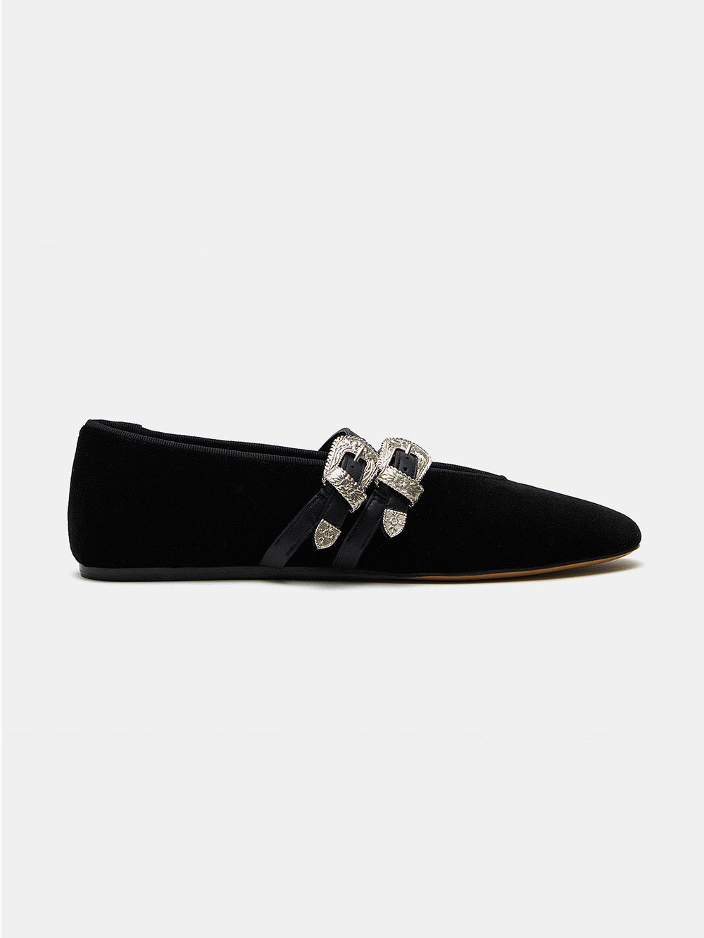 CLAUDIA BLACK SUEDE BALLERINAS