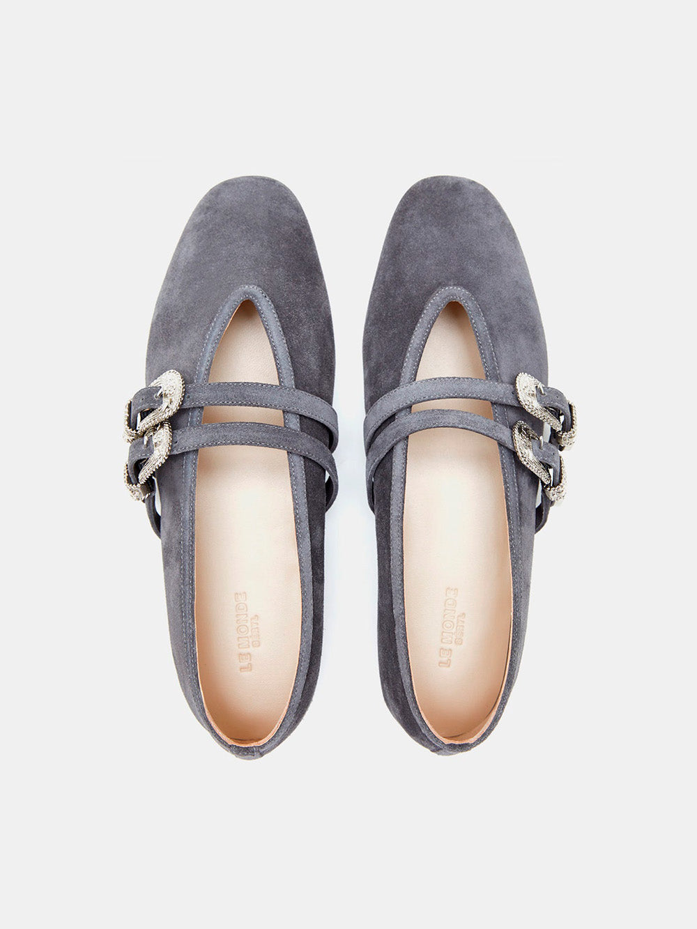 CLAUDIA ANTHRACITE SUEDE BALLERINAS