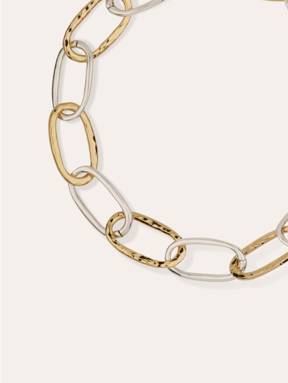 TWO-TONE OVAL MESH NECKLACE