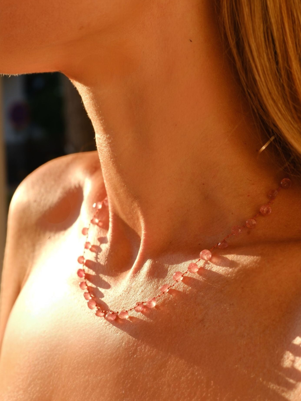 undefined STRAWBERRY QUARTZ NECKLACE