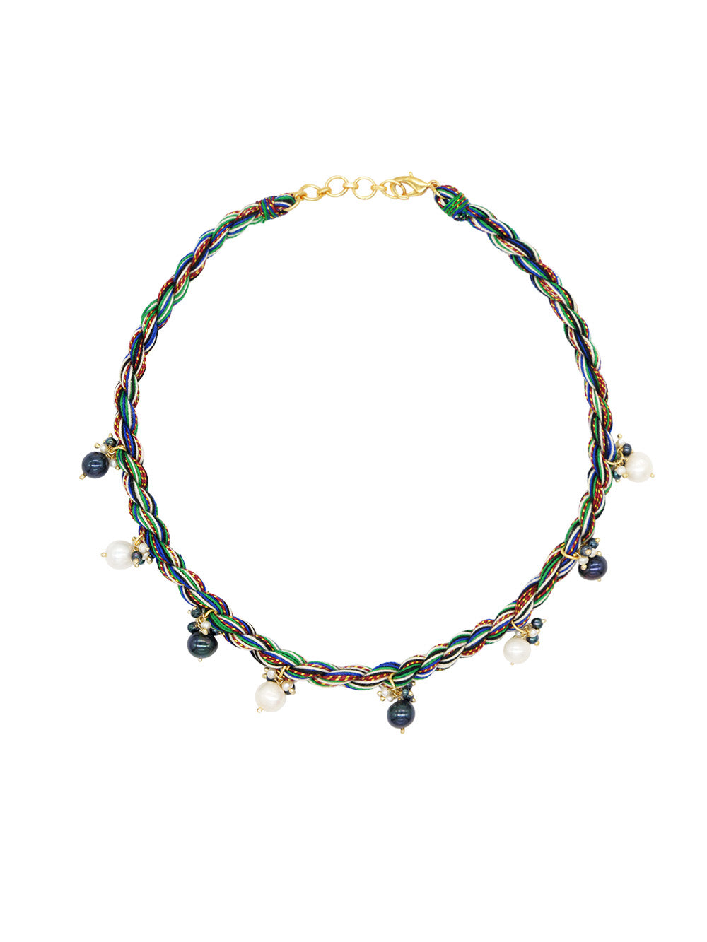 COLLIER PEARL JAM B&W PEARLS