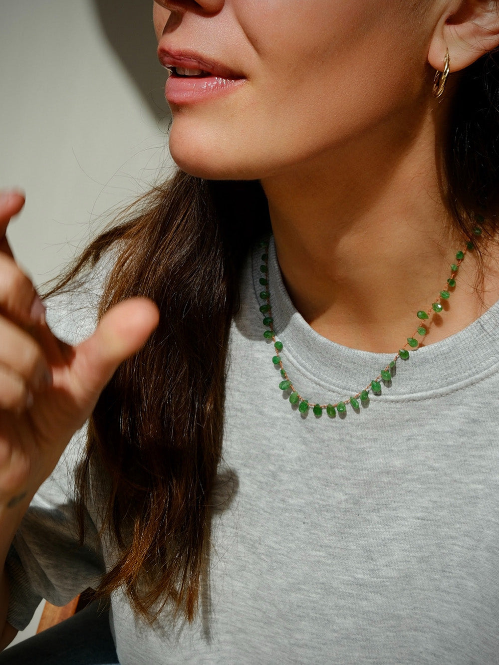 undefined MINI TSAVORITE NECKLACE