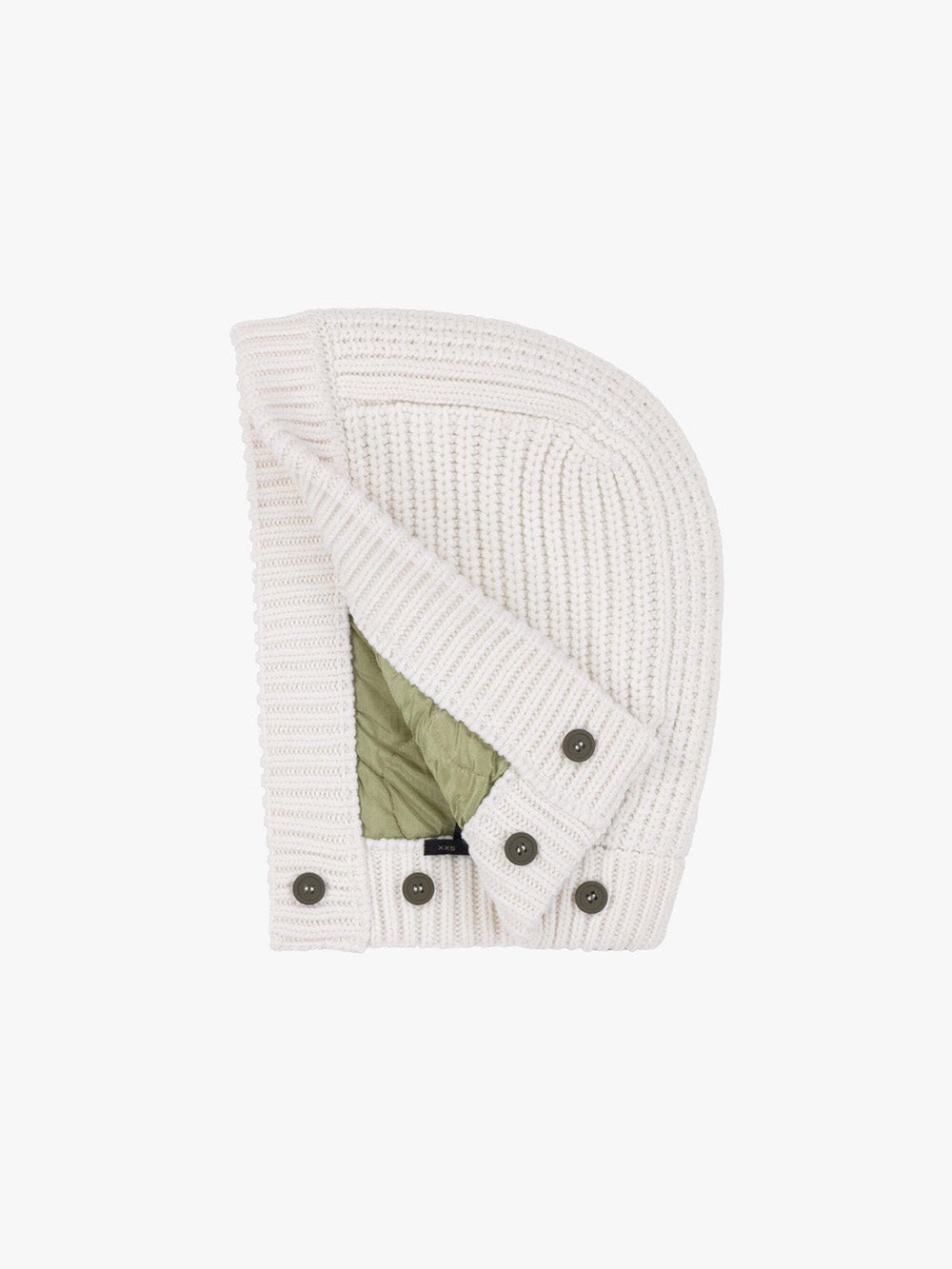 CAPUCHE TRICOTÉE IVORY & PALE SAGE