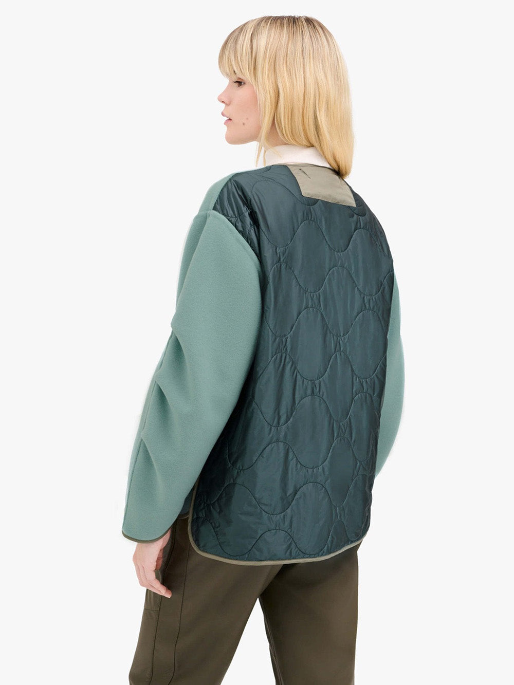 MINERAL GREEN & PALE SAGE WOOL PEA COAT