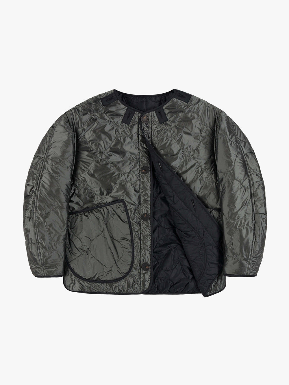 CROPPED QUILT ANTHRACITE BLACK