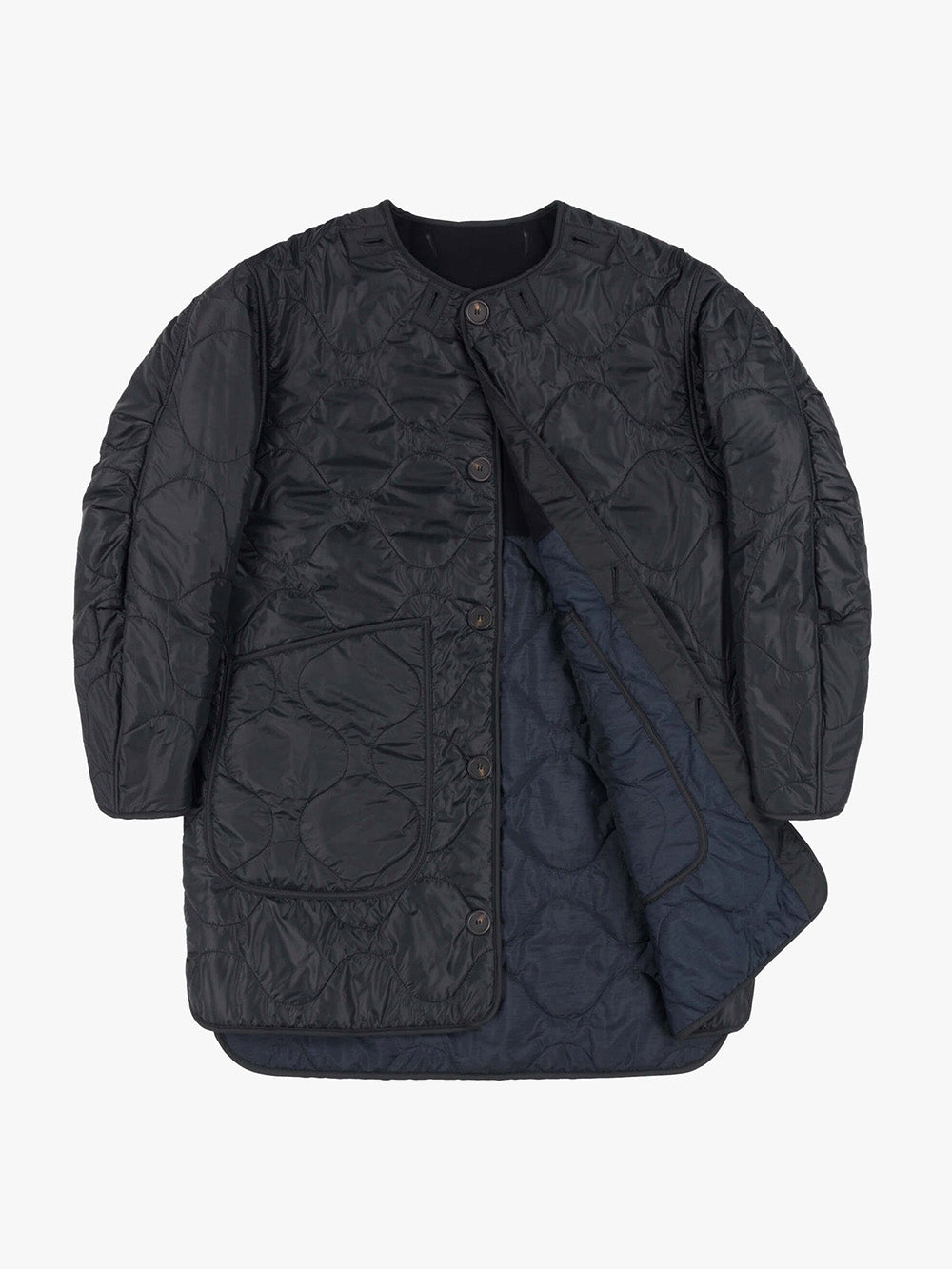WOOL QUILT NAVY JACKET