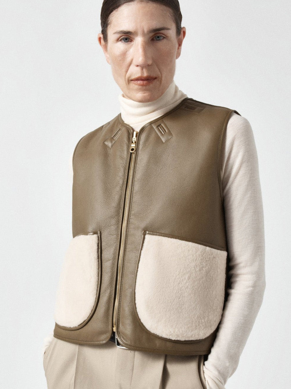 VESTE CROPPED AVIATOR MOSS BLUSH