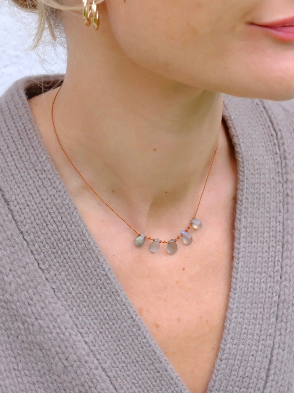 COLLIER 5 GOUTTES LABRADORITE