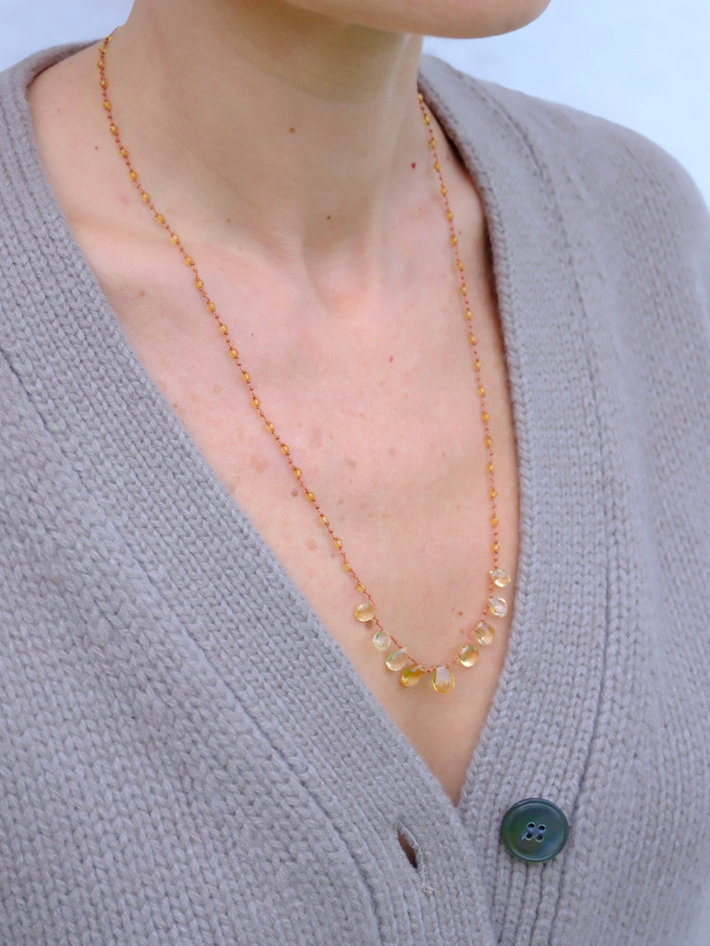 9-DROP CITRINE NECKLACE